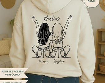 personalized besties sweater, gift for girlfriend, sweater for sister, bestie sweater, birthday gift for best friend, bestie hoodie