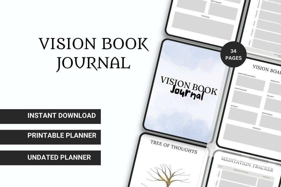 Vision Book Journal | Goal Setting Planner | Dream Mapping Guide ...