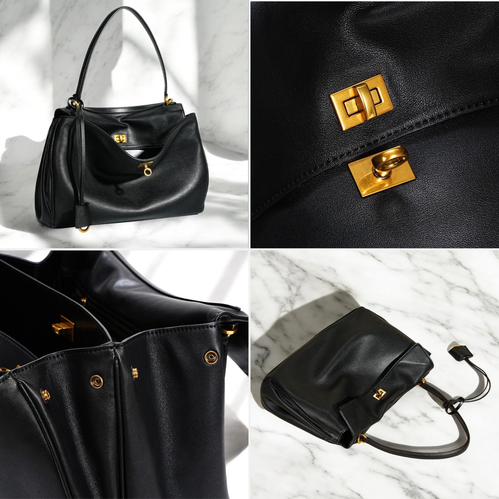 Large Leather Tote Bag, Soft Minimalist Shoulder Bag, Women's Leather Handbag, Everyday Tote, Elegant Leather Shoulder Bag,Commuter Tote Bag