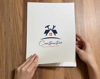Economy Custom Presentation Folder, Print Custom Folders, Custom Design With Your Logo, FREE Graphic Design included, Customized Folders