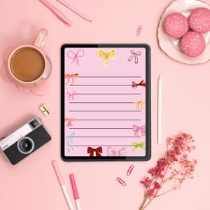 Bow Coquette To Do List Printable, Cute Daily Planner, Digital Agenda, Kawaii Task List, Pink Notepad, Instant Download