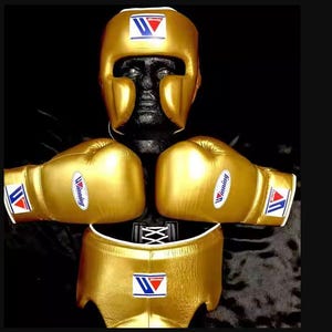 Higest Quality Metailic golden Leather Winning Boxing set