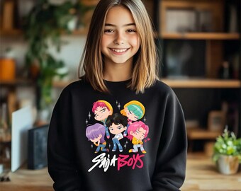 Kpop Saja Boys Sweatshirt, Huntrix Shirt, Saja Boys Fan Shirt, Kpop Demon Hunters Kids Shirt, Saja Boys Boy Band Hoodie, Huntrix Youth Shirt