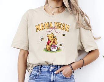Mama Bear Pooh Shirt, Winnie Pooh Mama Shirt, Mothers Day Gift, Winnie The Pooh Mama Shirt, Cute Mom T-shirt, Mama Bear Shirt
