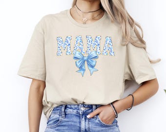 Mama Shirt, Mother's Day Gifts, Mom T-shirt, Coquette Mama Shirt, Mama Gift Shirt, Birthday Gift for Mom, Cute Mama Shirt, Floral Mama Shirt