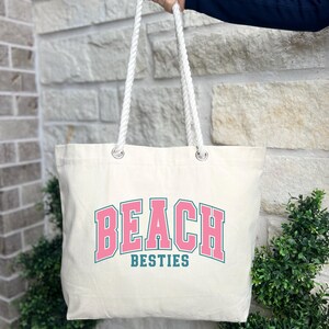 Beach Besties Tote Bag, Girls Vacation Tote Bag, Girls Trip Tote Bags, Best Friend Gift Tote Bag, Besties Birthday Gift Tote Bag