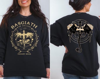 Basgiath War College Sweatshirt, Dragon Rider Hoodie, Fourth Wing Double Sided Hoodie, Fourth Wing Sweatshirt, Bookish Dragon Rider Hoodie