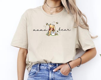 Winnie Pooh Mama Shirt, Mothers Day Gift, Mama Shirt, Mama Bear Shirt, Cute Mom T-shirt, Mama Bear Shirt,Winnie The Pooh Mama Tee