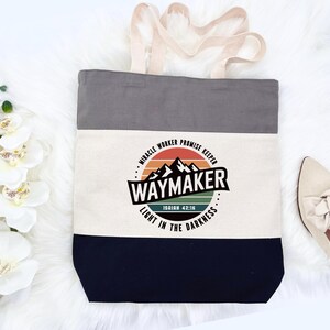 Waymaker Tote Bag, Bible Verse Bag, Isaiah 42:16 Christian Bag, Christian Jesus Tote Bag, Religious Gifts Tote Bag, Churche Bag