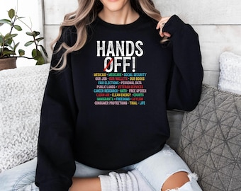 Hands Off Rally Sweatshirt, Hands Off Protest Hoodie, Political Activism Shirt, Hands Off Shirt, Hands Off Social Security Shirt