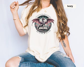 Comfort Colors® T-shirt, Fantasy Readers Book Club Shirt, Book Lover Shirt, Fantasy Readers Shirt, Dragon Shirt, Book Lover Shirt