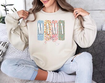 Floral Mama Coquette Sweatshirt, Mama Sweatshirt, Cute Mom Shirt, Mama Shirt Gift, Floral Mama Shirt, Cute Mom Shirt, Coquette Mama Hoodie