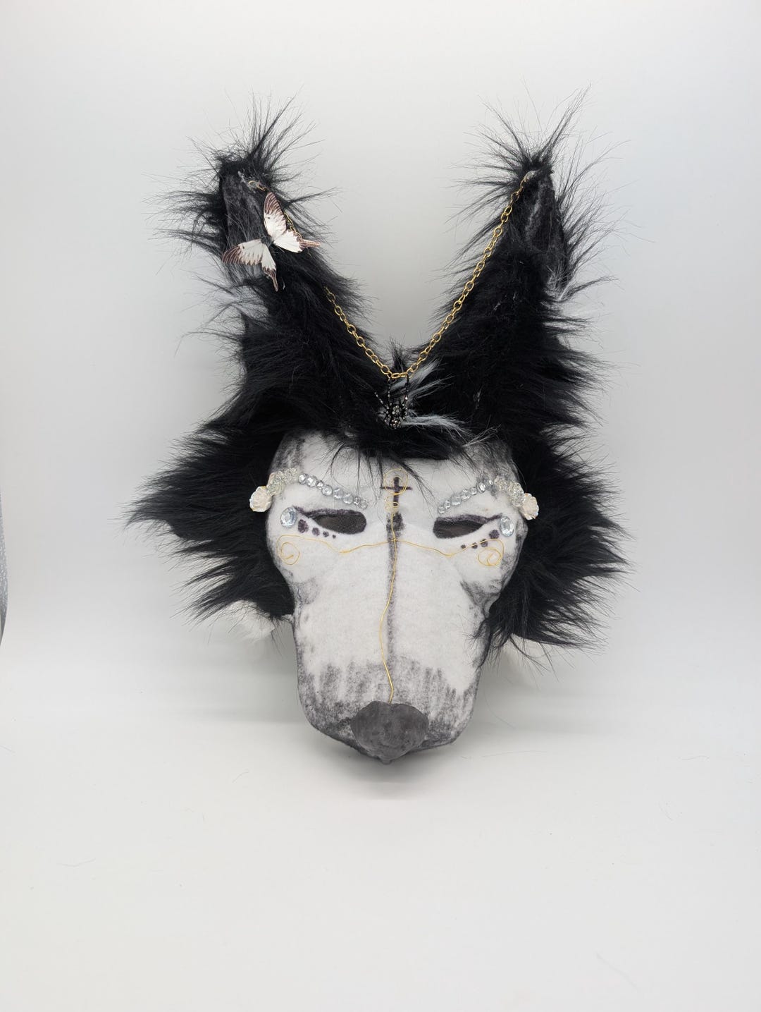 Black Mythic Wolf Mask - Etsy