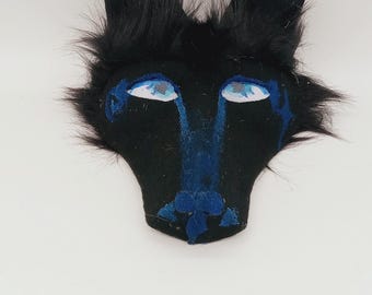 Black and blue wolf mask