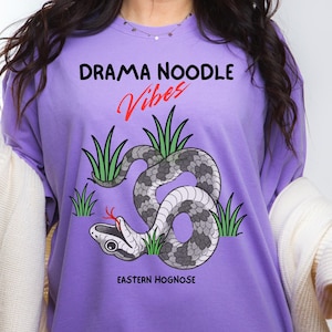 Drama Noodle Vibes T-Shirt, Snake Lover Graphic Shirt, Nature Lovers Reptile T-Shirt, Hognose Snake Lover Shirt, Drama Noodle Funny Shirt