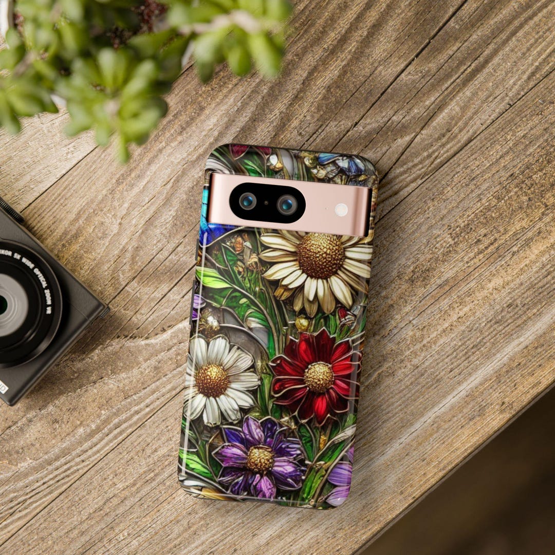 Floral Stained Glass Android Case Flower Tough Phone Case Floral ...