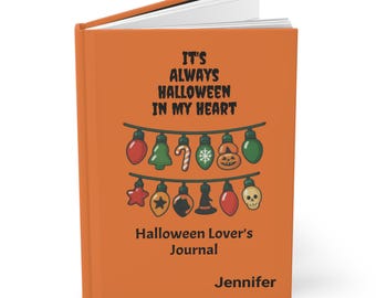 Personalized Halloween Lovers Lined Journal For Writers Notebook Hardcover Dream Diary Notebook Gift Idea