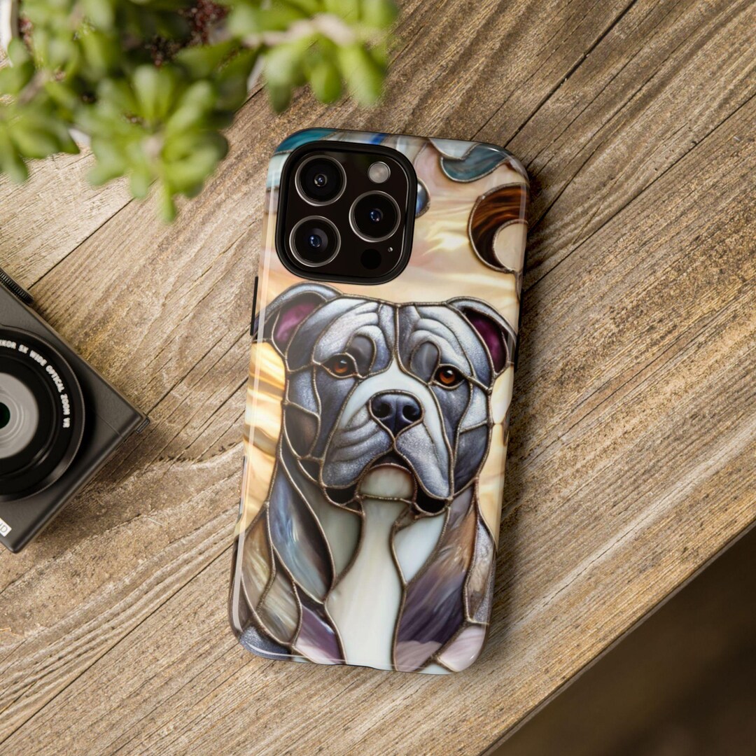 Pit Bull Dog iPhone Case Stained Glass Effect Tough Cases Unique Dog ...