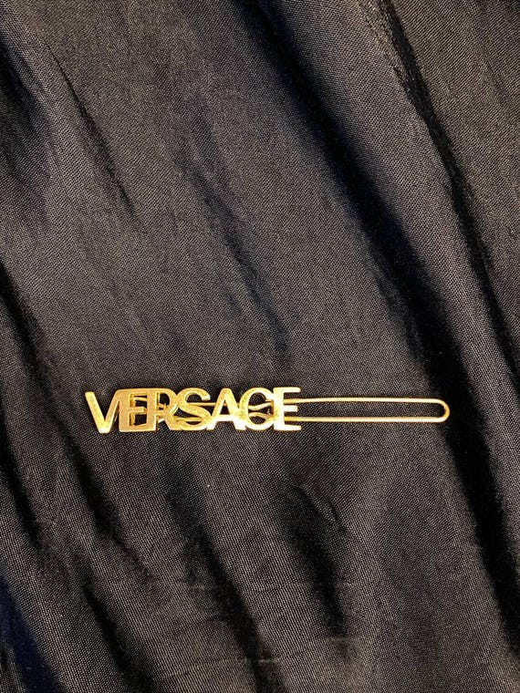 Versace Gold Hair Clip With Logo Vintage Accessory - Etsy Israel display picture 1