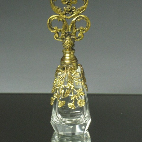 Wonderful CONDITION -- Authentic Ormolu Flowers -- 1940s with ORIGINAL TOP and DAUBER Perfume Bottle