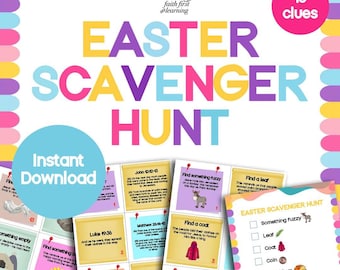 Easter Scavenger Hunt for Kids | Great for Sunday School and Homeschoolers | Fun and Engaging | Instant Download