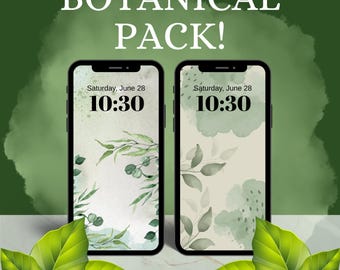 Botanical Phone Wallpaper Pack: Minimalist Nature Designs