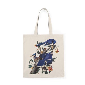 Eco-Friendly Blue Bird Tote Bag, Nature Lover's Shopping Tote, Reusable Tote Bag, Gift for Bird Enthusiasts, Everyday Canvas Bag, Blue Jays,
