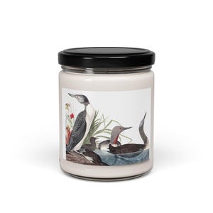 Nature-Inspired Loon Design Soy Candle, Eco-Friendly Gift, Home Decor, Relaxation, Aromatherapy, Bird Lover&#39;s Candle, Willife Scented Candle