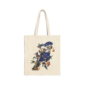 Vibrant Bird Art Tote Bag | Eco-Friendly Shopping, Beach, Gift, Lightweight Carryall, Art Lover's Gift, Painted Buntings, Blue Jays,