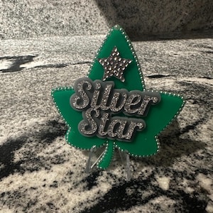 Ivy Leaf | Silver Star | Sorority Pin | Embellished | Green and Silver