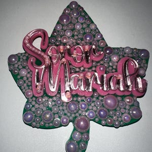 Ivy Leaf | Custom Name | Sorority Pin | Embellished | Pink and Green