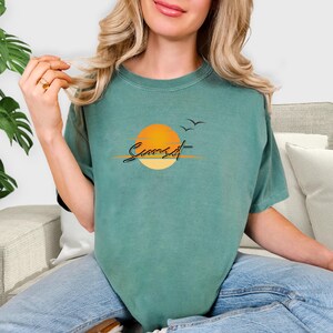 Sunset Shirt in Comfort Colors Vibrant Graphic Tee for Men & Women image 9