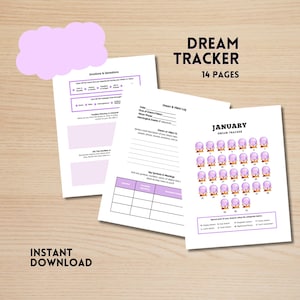 Dream Tracker | Printable Dream Journal Page | Planner Template | Dream Log | Dream Interpretation | Dream Diary Worksheet |Instant Download