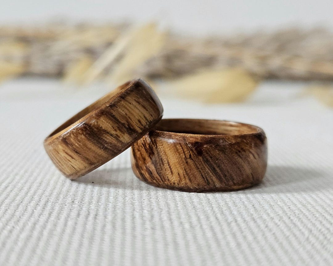 Wood Promise Rings Olive Wood Couples Ring | His and Hers Matching Promise Ring Set - Etsy