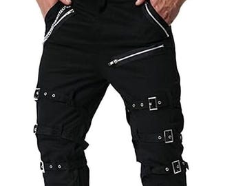 Size 31x33 Semantic Design Cargo Pants Black Bondage Pants