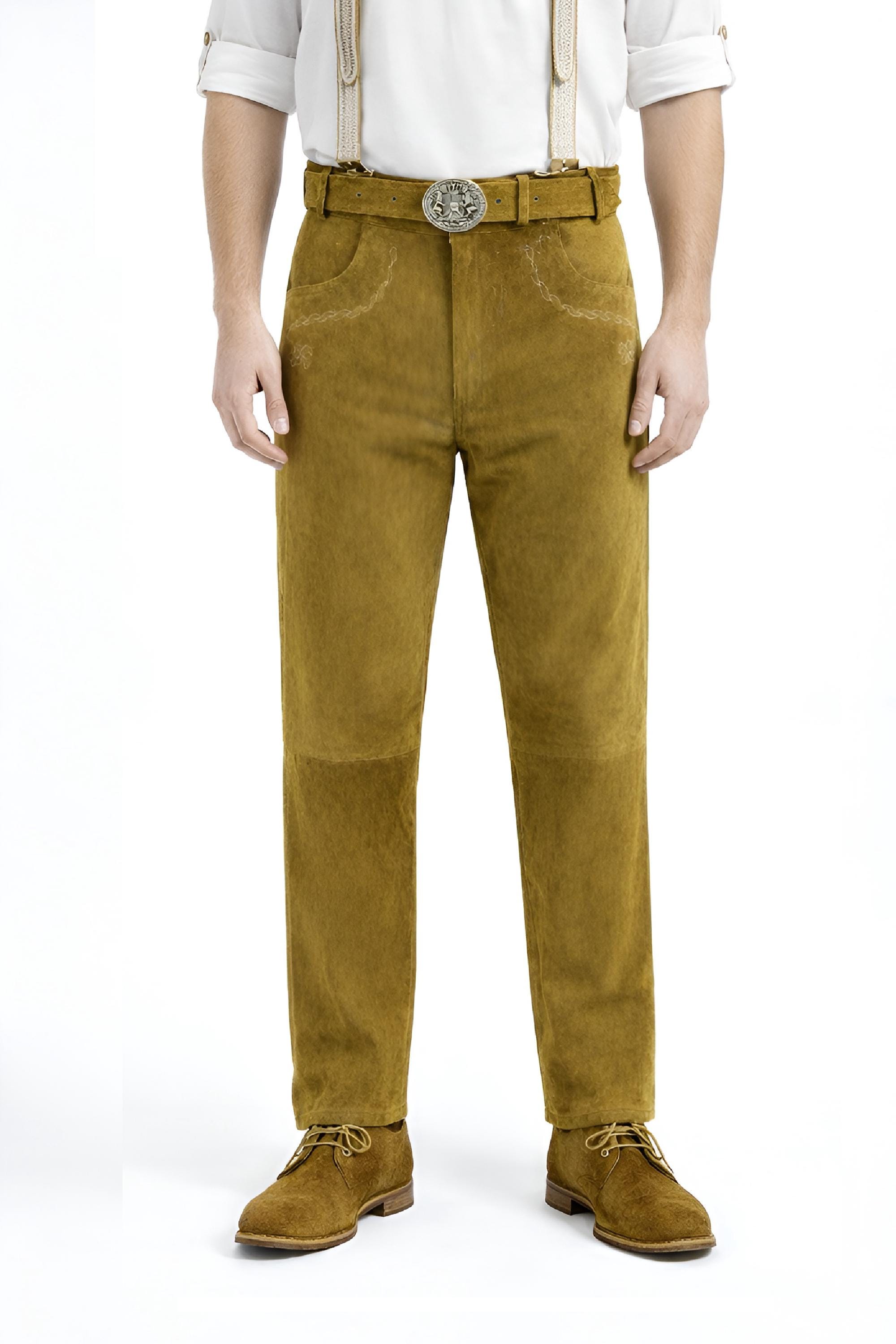 メンズ スエード レザー レーダーホーゼン パンツ: 本物のオクトーバー