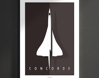 Concorde Poster – Supersonic Jet Wall Art | Minimalist Aviation Print | Retro Aircraft Decor (EU - Sizes)