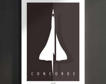 Concorde Poster – Supersonic Jet Wall Art | Minimalist Aviation Print | Retro Aircraft Decor (US - Sizes)