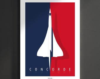 Concorde Poster – Supersonic Jet Wall Art | Minimalist Aviation Print | Retro Aircraft Decor (EU - Sizes)