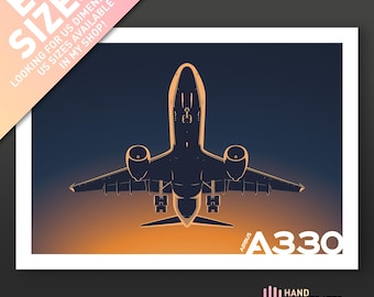 Póster del Airbus A330: Arte mural minimalista de aviación, impresión de avión, regalo para pilotos, decoración de viaje (tamaños UE)