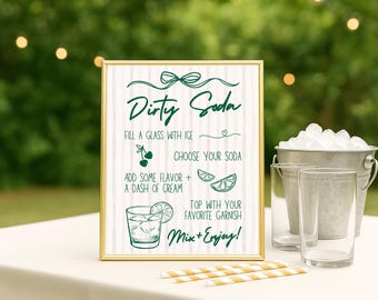 Dirty Soda Bar Sign Printable | Editable Canva Template