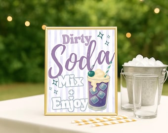 Dirty Soda Bar Sign | Printable Party Decor (Editable Template)