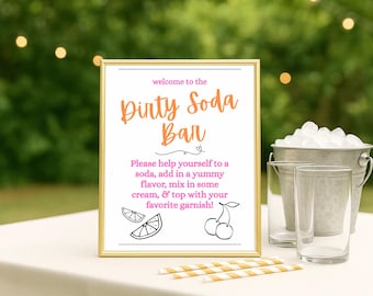 Dirty Soda Bar Sign | Printable Party Decor (Canva Editable)