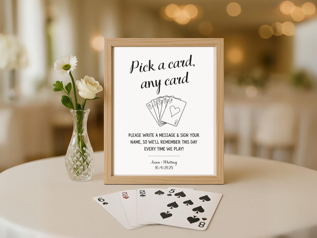 Custom Playing Card Guest Book Sign Printable – Wedding Guestbook PDF ...