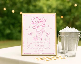 Dirty Soda Bar Sign | Printable Party Decor (Canva Template)
