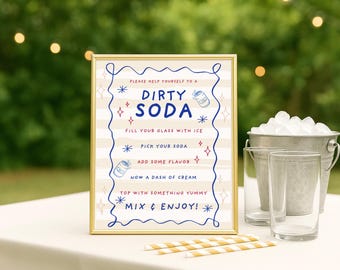 Dirty Soda Bar Sign Printable | Editable Canva Template