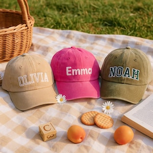 Personalized Baby Hat with Embroidered Name, Custom Toddler Baseball Cap, Adjustable Cotton Kids Hat, Gift for Boys and Girls