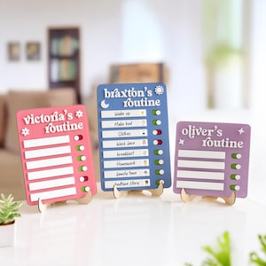 Customizable Toddler Sliding Routine Chart, Kids Daily Task Checklist