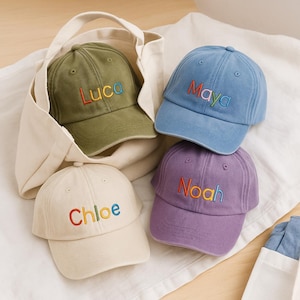 Personalized Embroidered Name Kids Hat, Custom Hat for Kids, Wash Cap for Child, Unisex Ball Cap, Baby Birthday Gift, Gifts for Baby