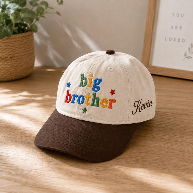 Embroidered Big Brother Toddler Hat, Colorful Sibling Announcement ...